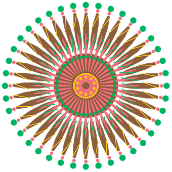 Colorful Abstract Mandala Art PNG with transparent background