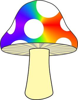Colorful Abstract Mushroom PNG with transparent background