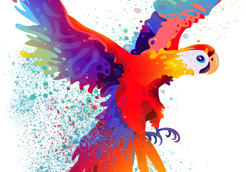 Gradient - Tayasui Sketches Parrot PNG with transparent background