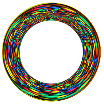Colorful Abstract Ring Art PNG with transparent background