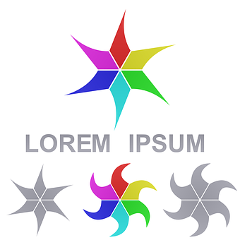 Colorful Abstract Star Logo Design PNG with transparent background