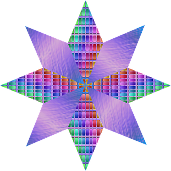 Colorful Abstract Star Pattern PNG with transparent background