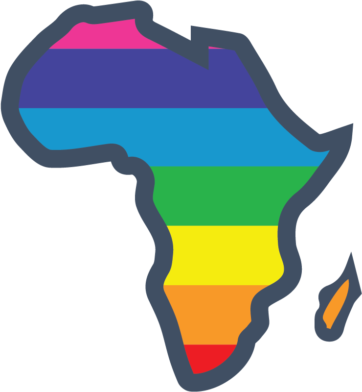 Colorful Africa Continent Outline