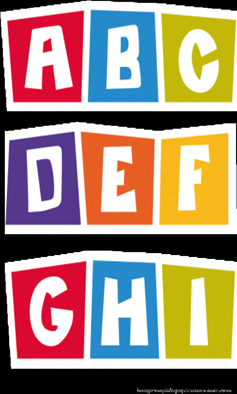 Colorful_ Alphabet_ Blocks_ A B C_to_ I H I PNG with transparent background