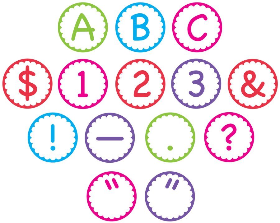 Colorful Alphabetand Symbols Stickers