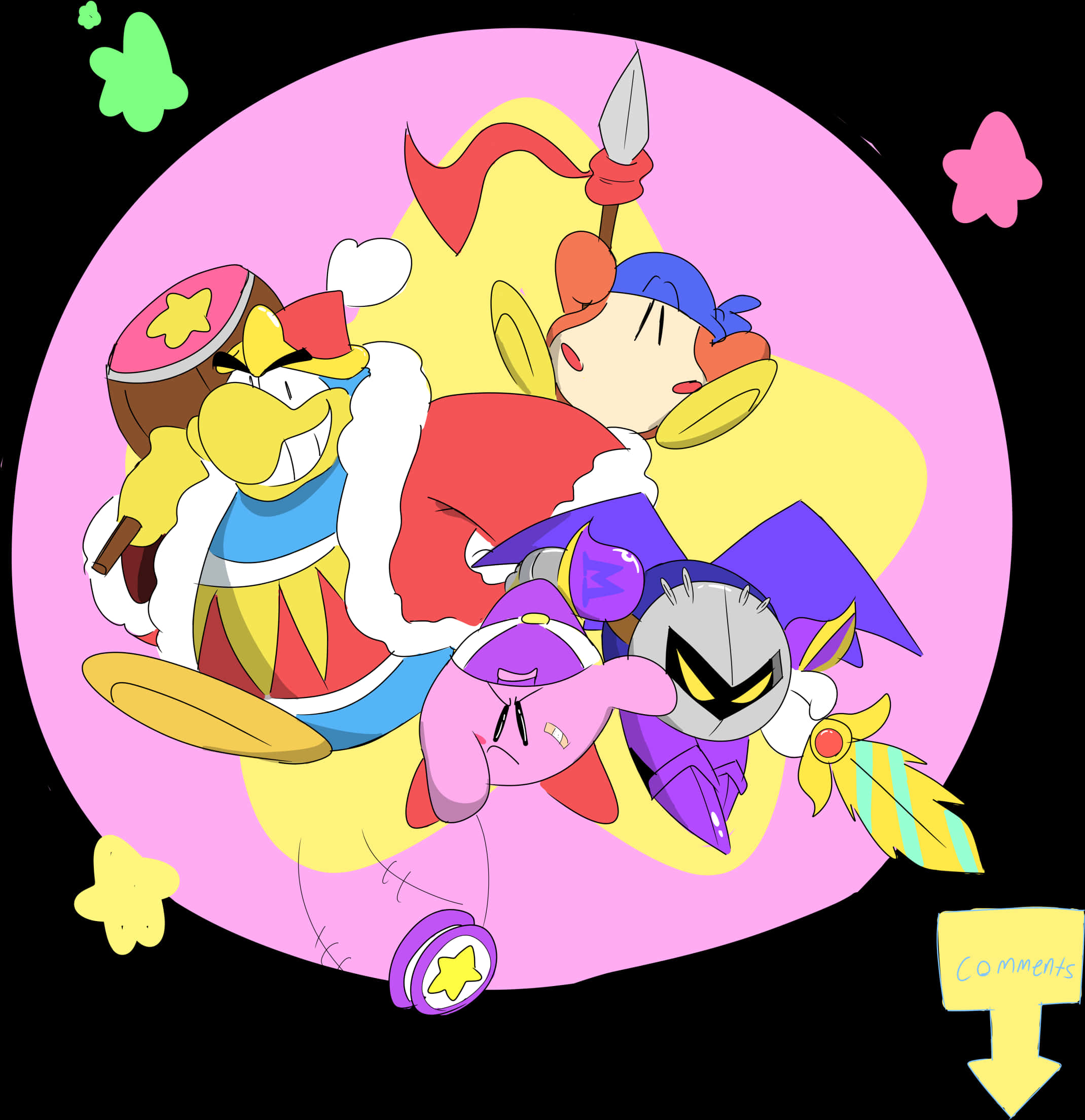 Kirby King Dedede Meta Knight And Bandana Waddle Dee, HD Png Download PNG with transparent background
