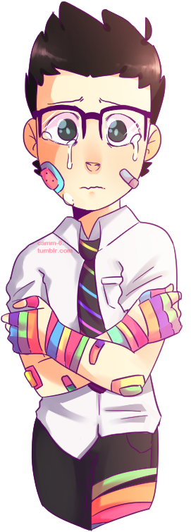 Colorful Anime Style Character Artwork PNG with transparent background