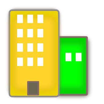 Colorful Apartment Building Illustration PNG with transparent background