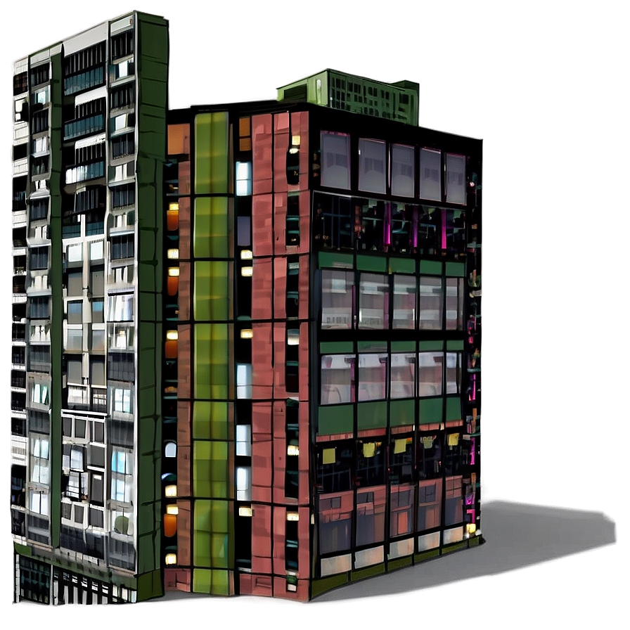 Colorful Apartment Building Illustration