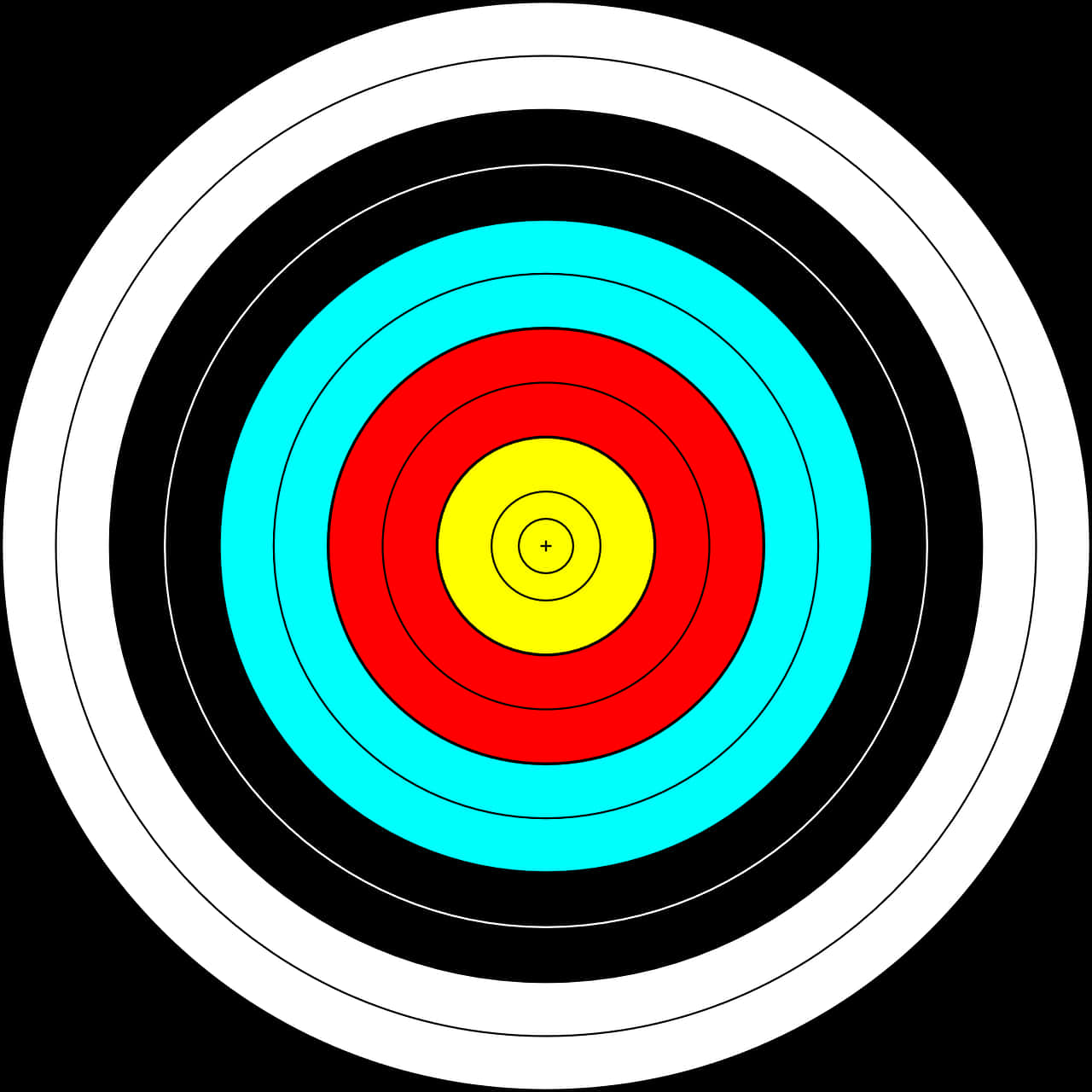 Colorful Archery Target Center Bullseye PNG with transparent background