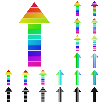 Colorful Arrow Collection PNG with transparent background