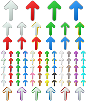 Colorful Arrow Icons Collection PNG with transparent background