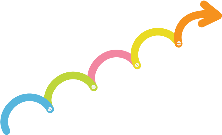 Colorful Arrows Dynamic Flow PNG with transparent background