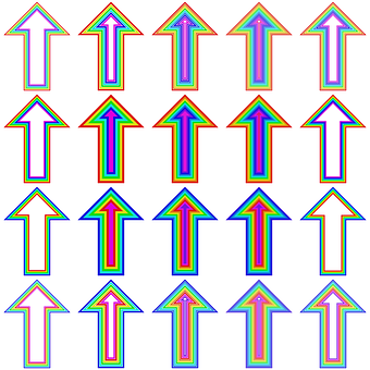 Colorful Arrows Pattern PNG with transparent background