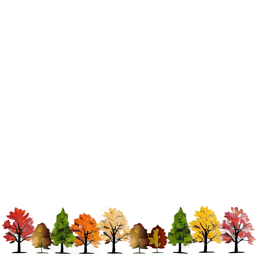 Colorful Autumn Trees Lineup Png Dhq97