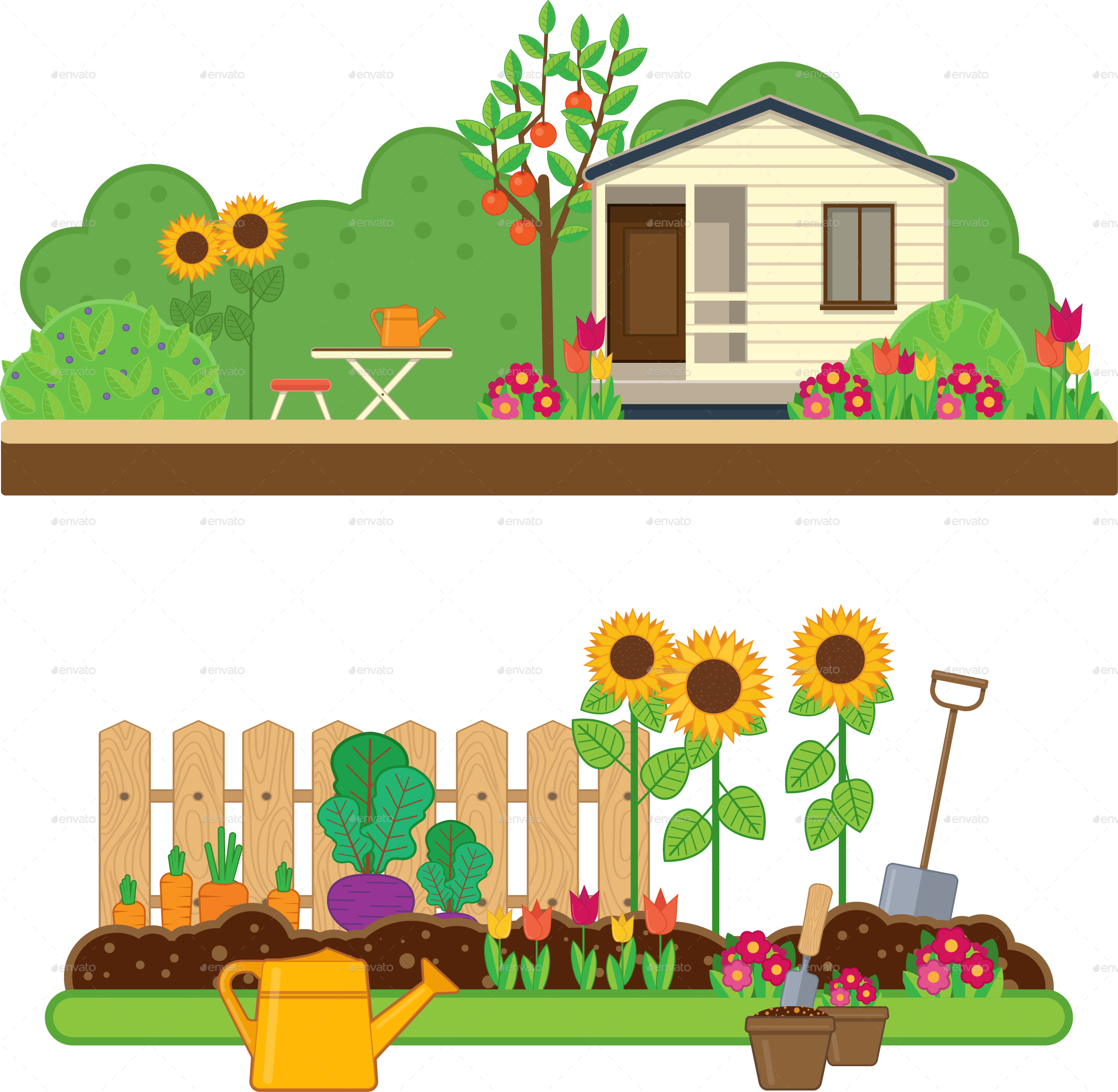 Gardening Set By Sabina - House Garden Clipart, HD Png Download PNG with transparent background