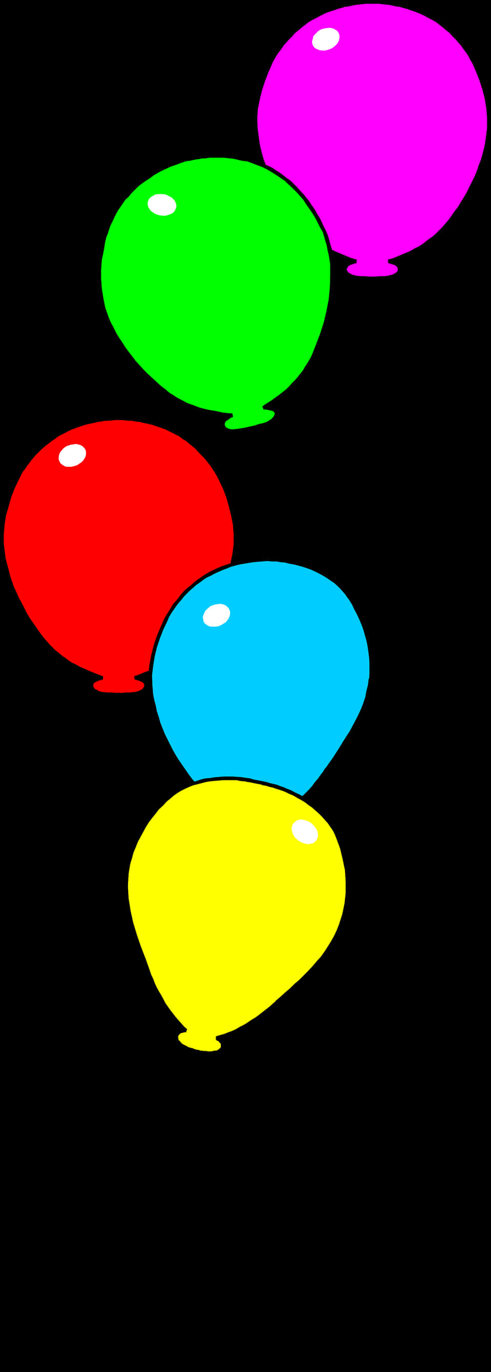 Colorful Balloons Black Background