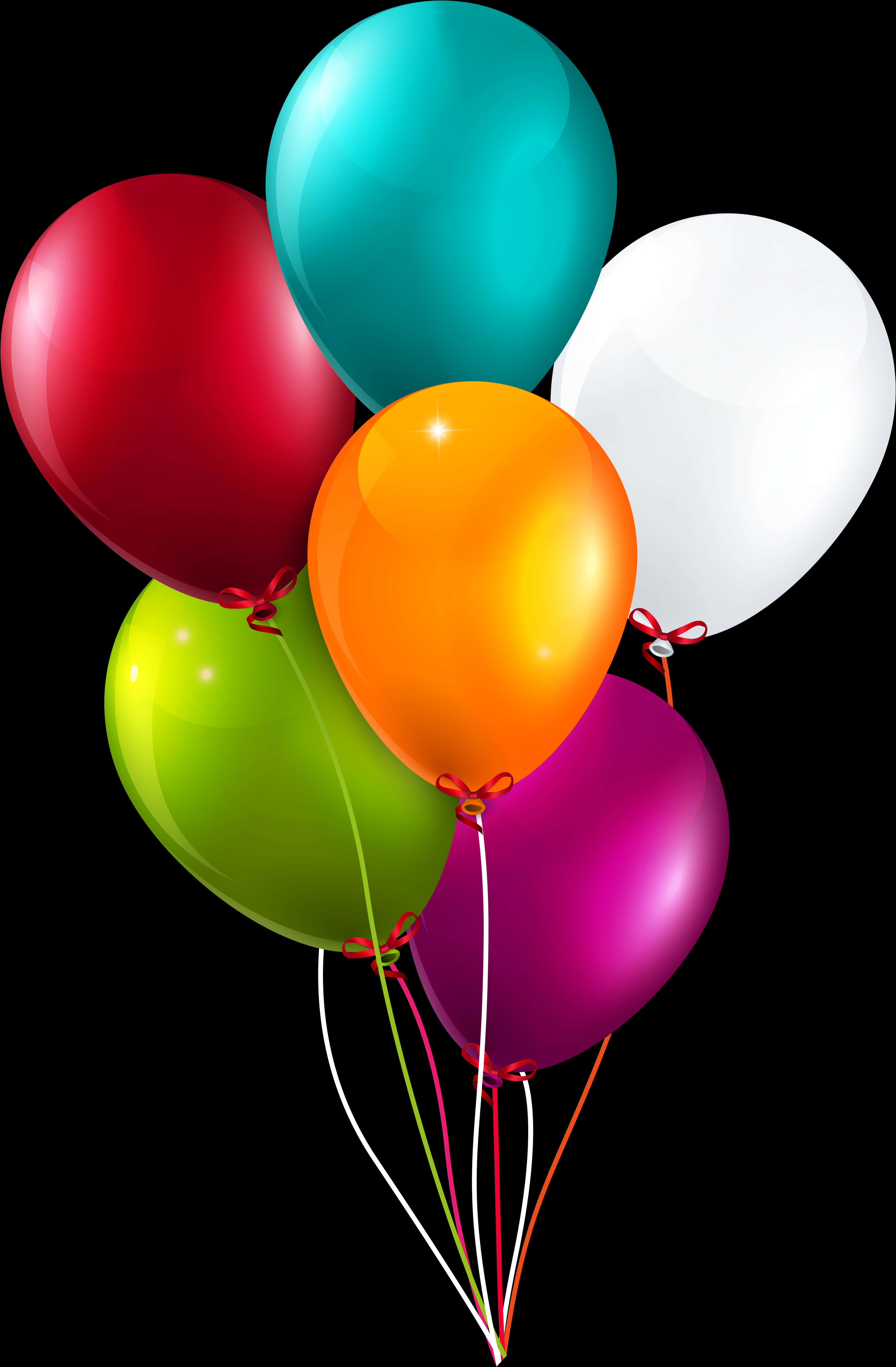 Colorful Balloons Transparent Background