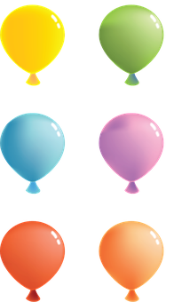 Colorful Balloons Vector Illustration PNG with transparent background