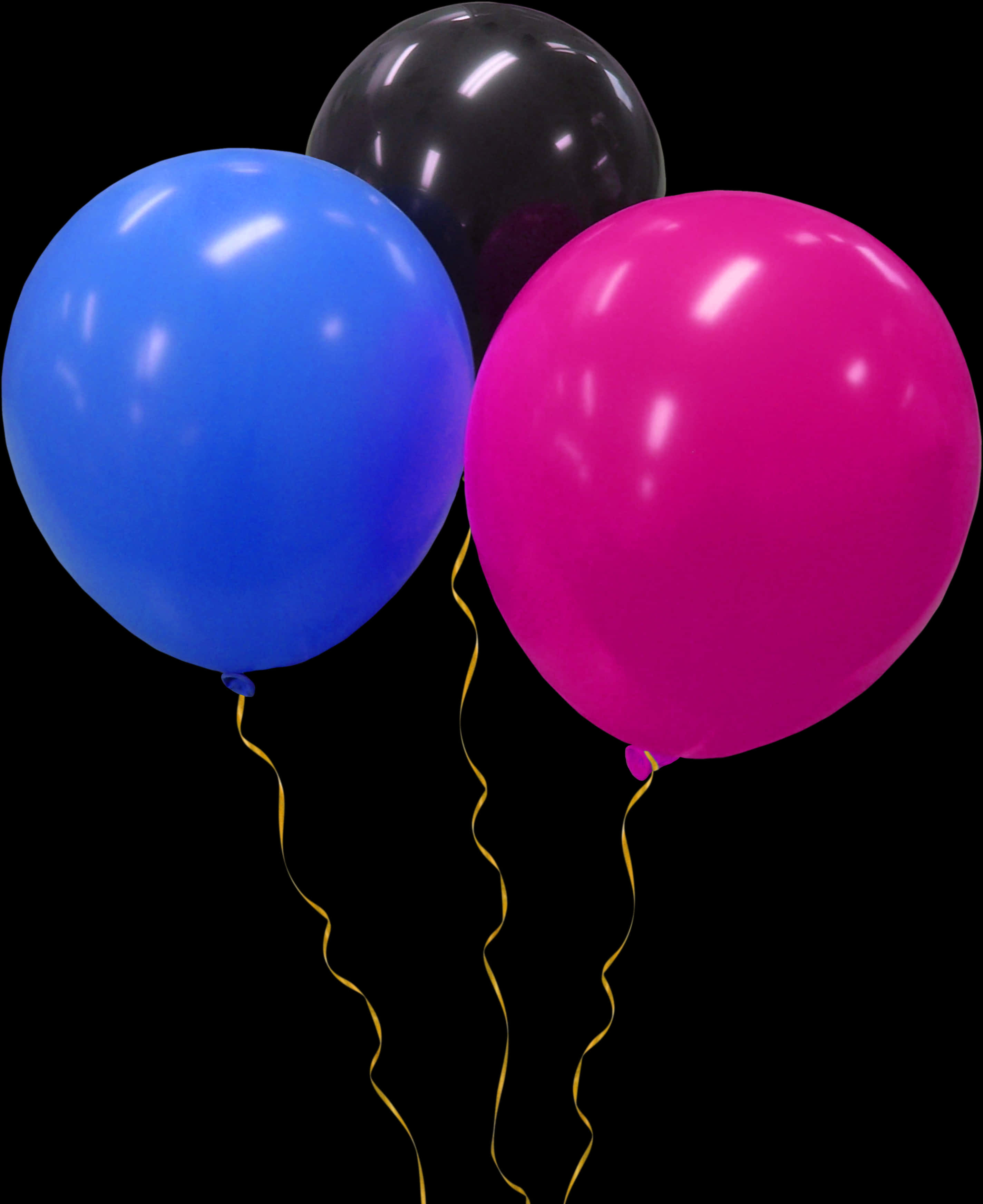 Colorful Balloonson Black Background PNG with transparent background