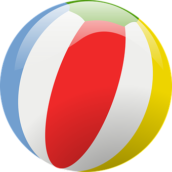 Colorful Beach Ball Graphic PNG with transparent background