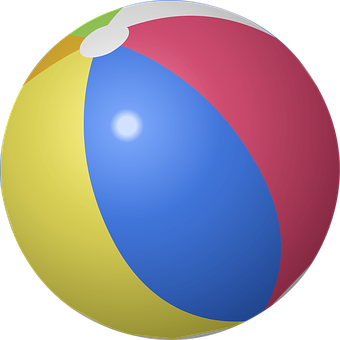 Colorful Beach Ball Graphic PNG with transparent background