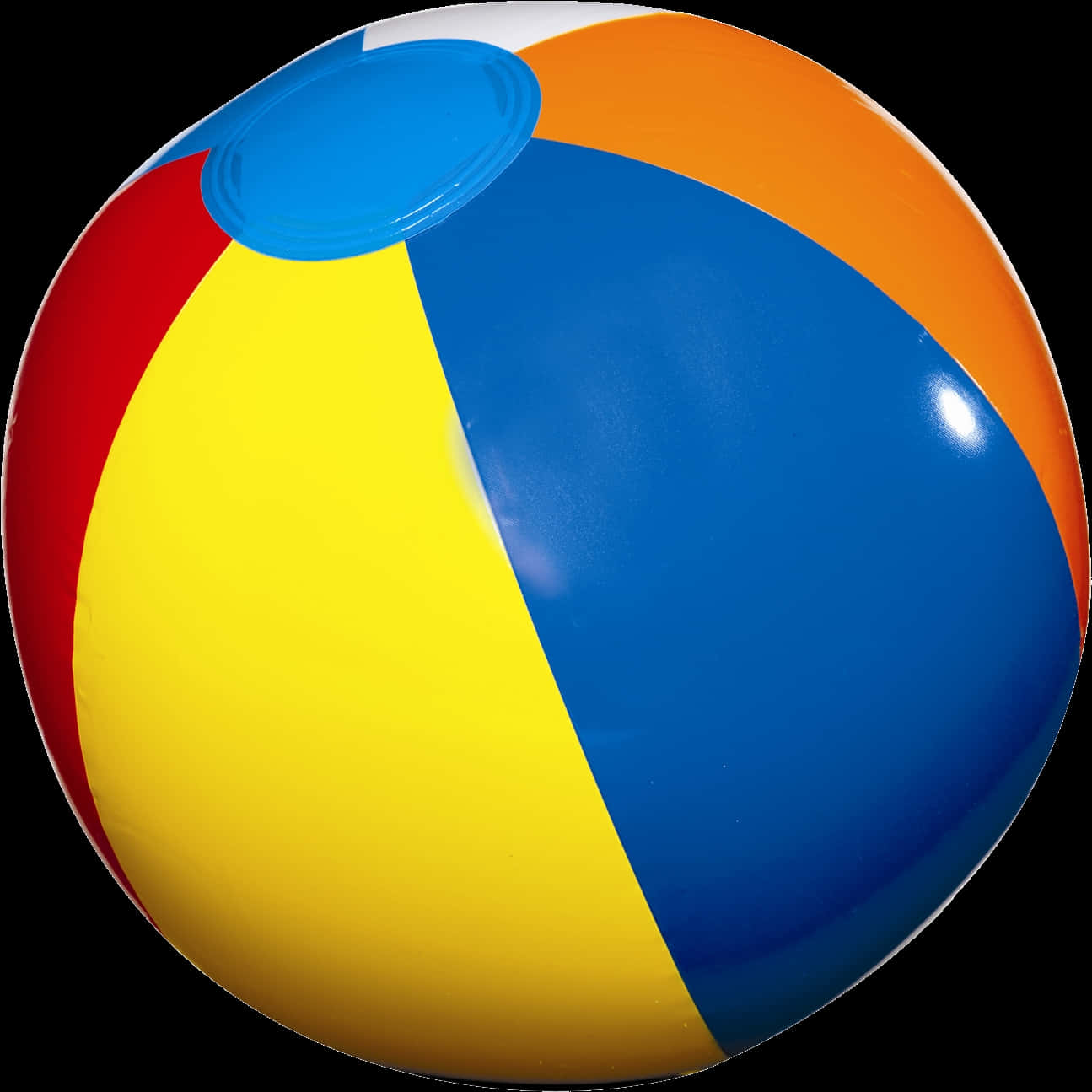 Colorful Beach Ball Isolatedon Black