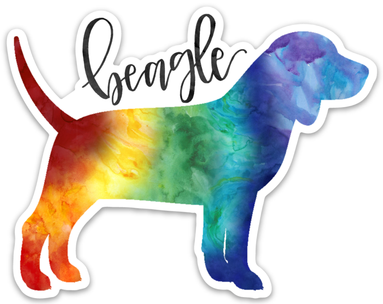 Colorful Beagle Silhouette