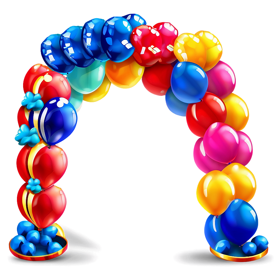 Colorful Birthday Balloon Arch PNG nkv3 PNG image with a transparent background, free high-resolution download