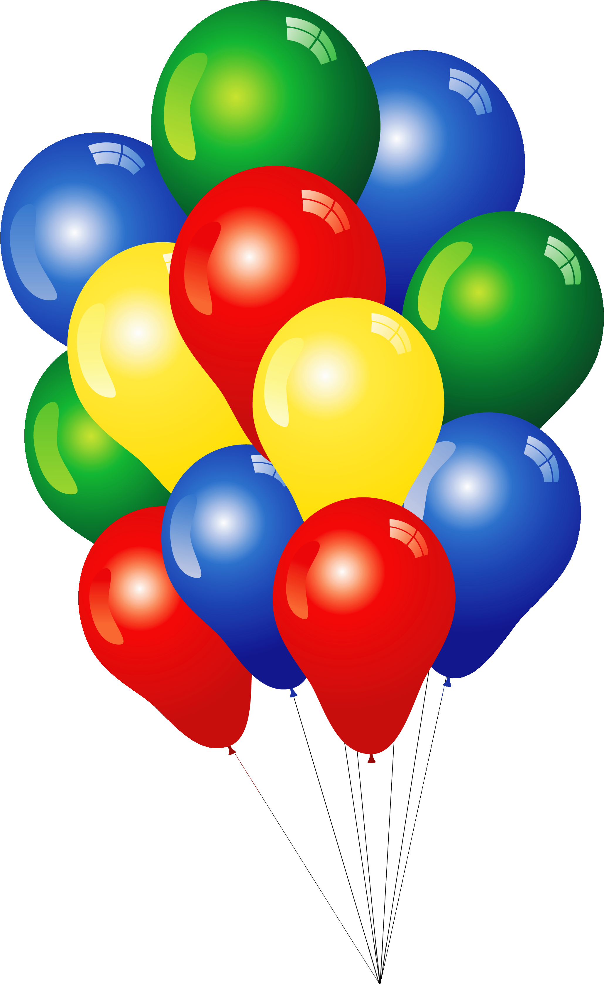 Colorful Birthday Balloons Cluster