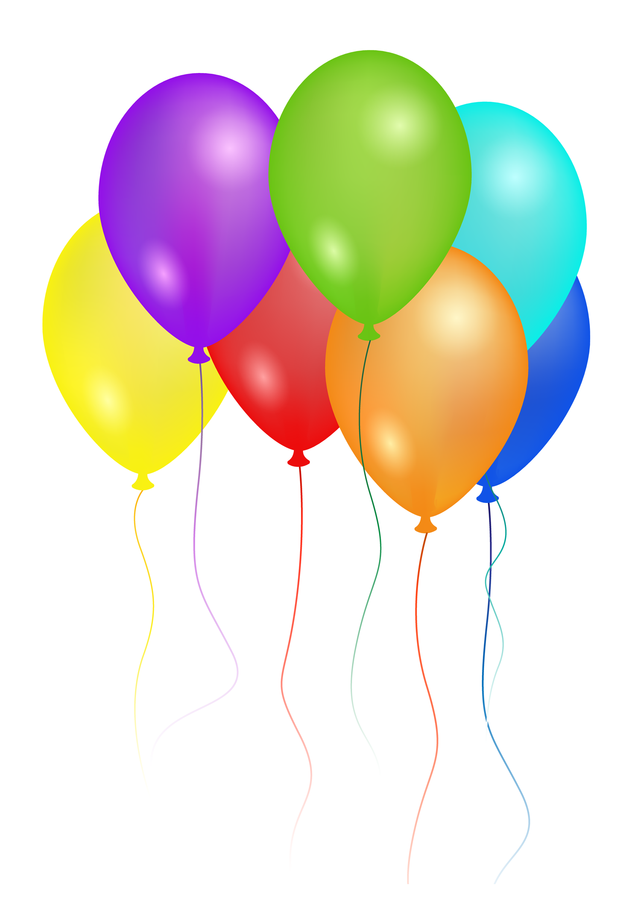 Colorful Birthday Balloons PNG with transparent background