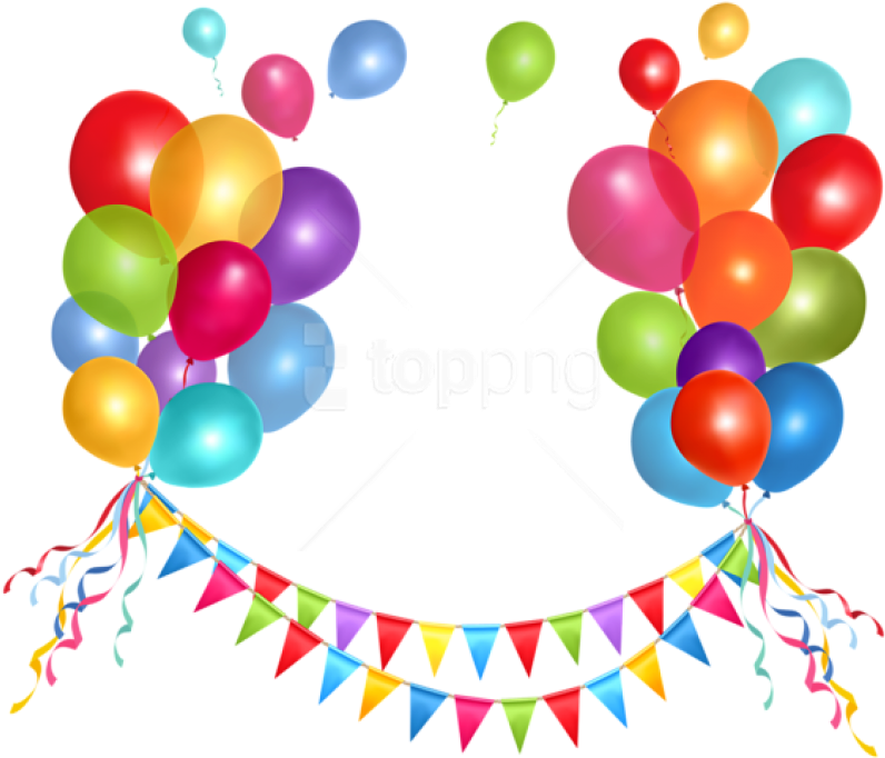 Transparent Party Background Png - Party Streamers And Balloons, Png Download PNG with transparent background