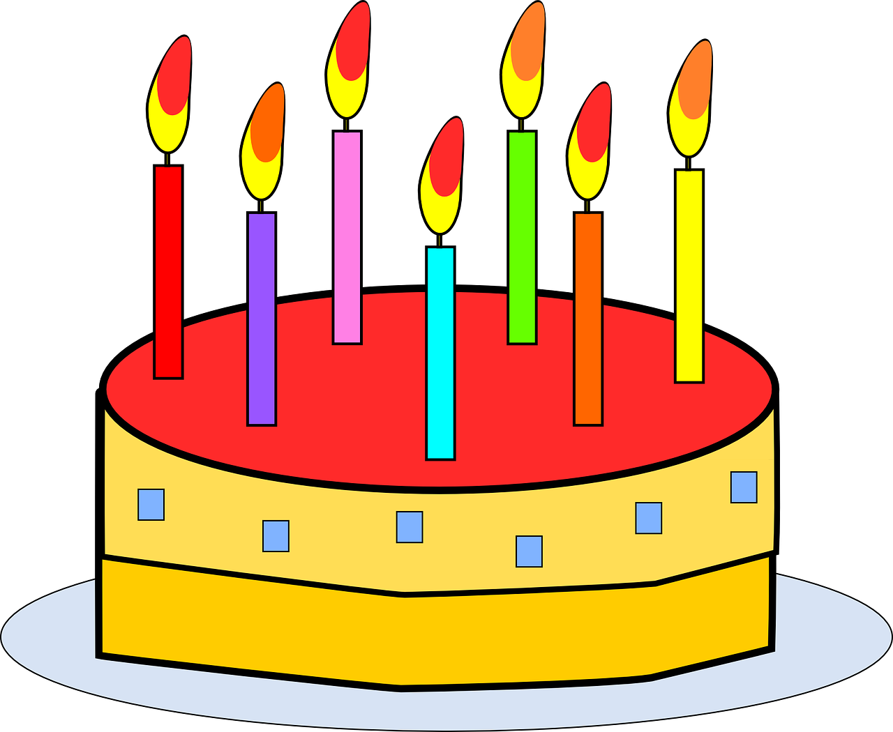 Colorful Birthday Cakewith Candles