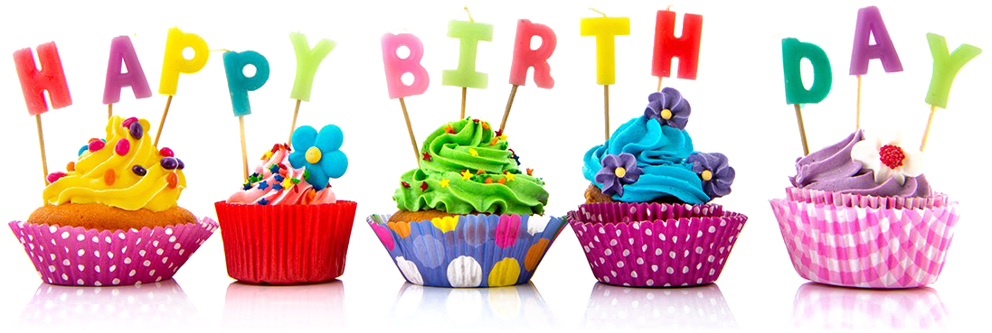 Colorful Birthday Cupcakesand Letters Background