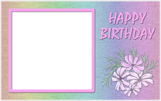 Colorful Birthday Greeting Card Template PNG with transparent background