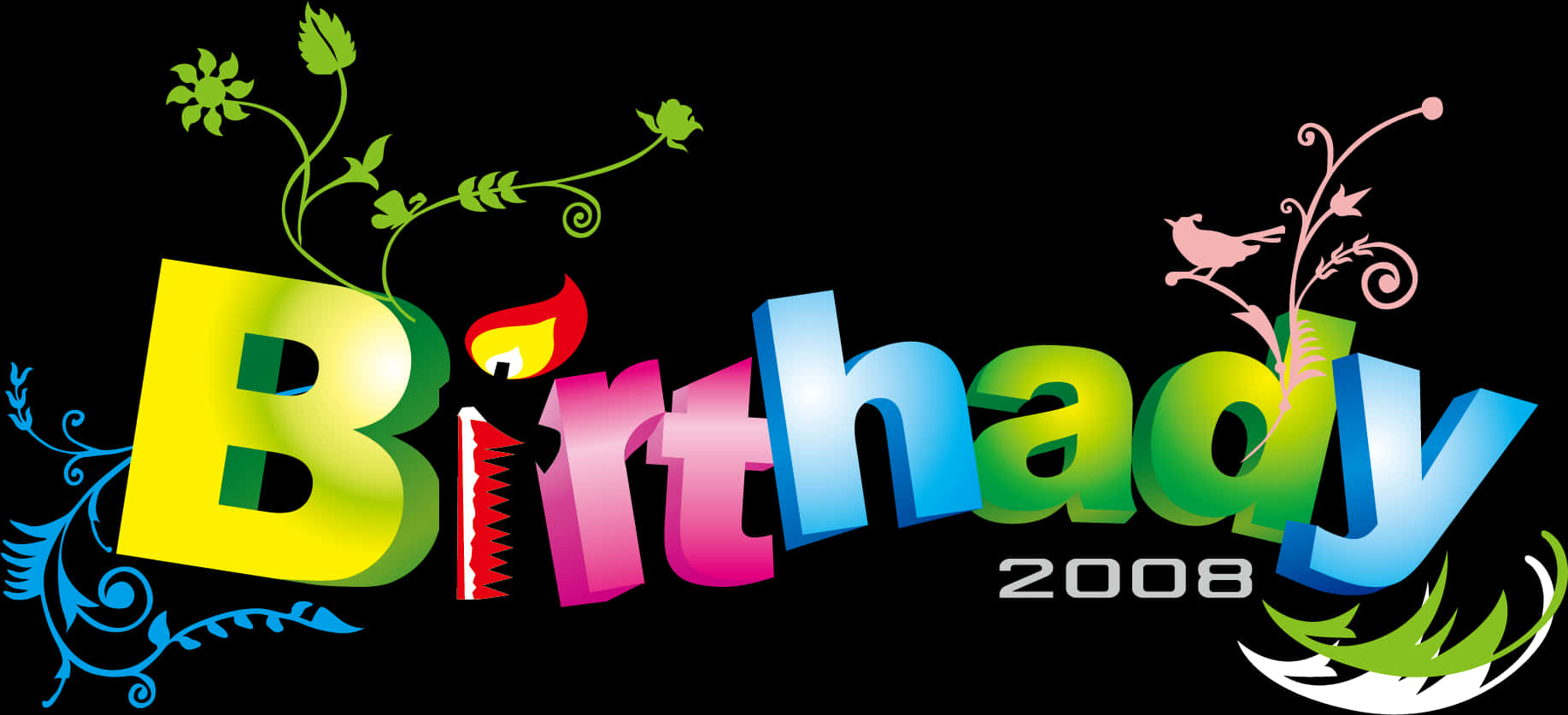 Colorful Birthday Typography2008