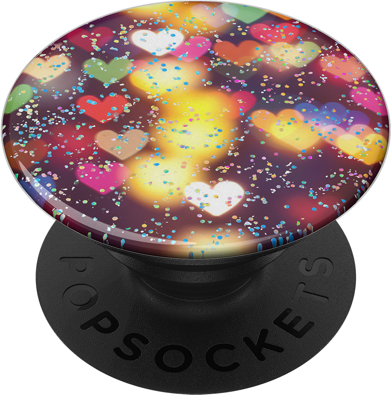 Colorful Bokeh Hearts Pop Socket