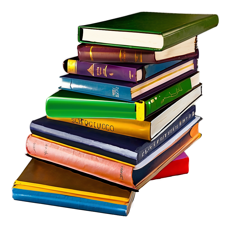 Colorful Books Stack Png Lpa89