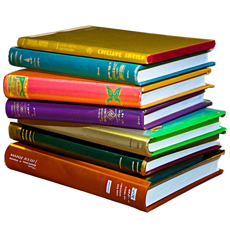 Colorful Books Stack Png Rrv73