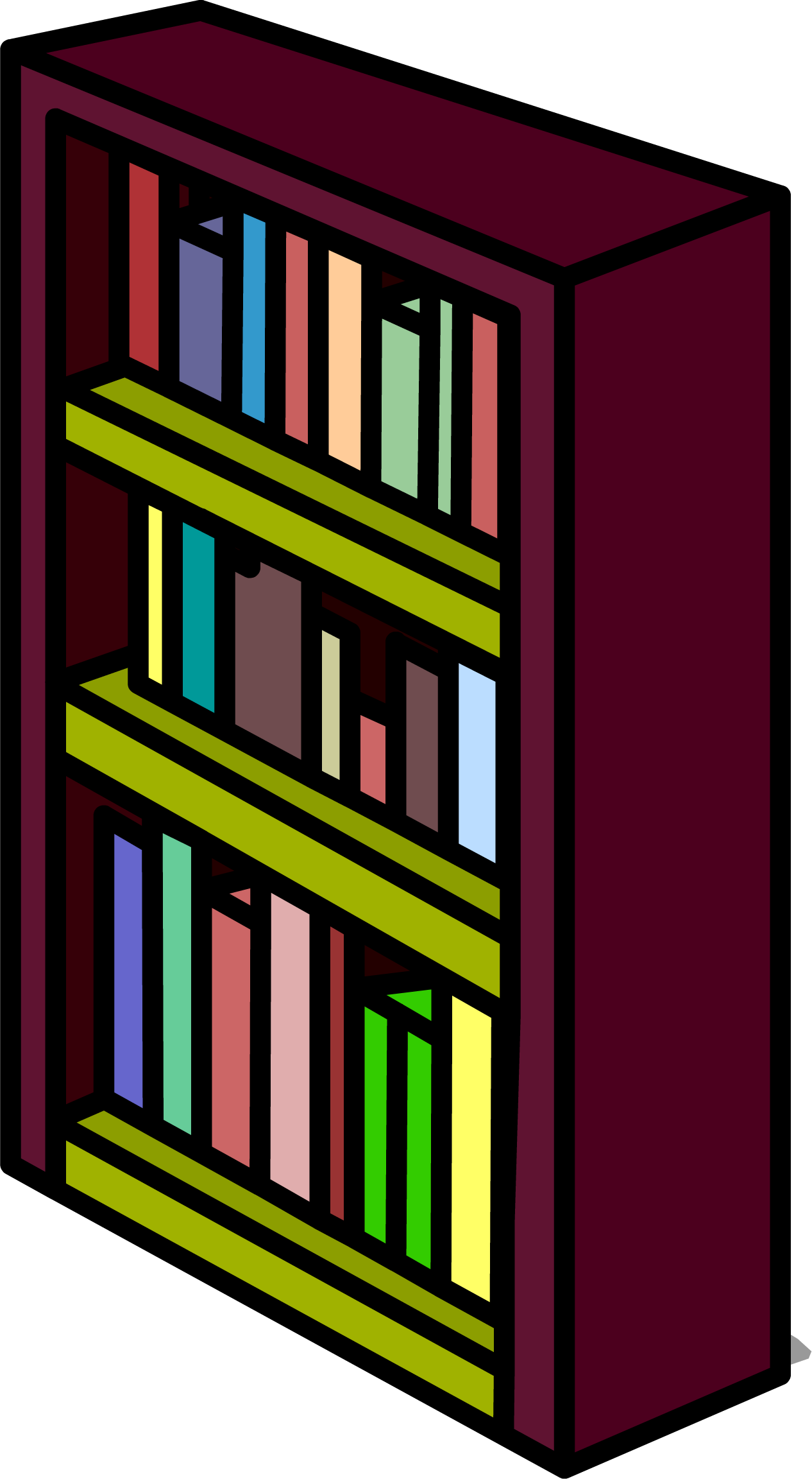 Burgundy Bookshelf Sprite - Bookshelf Clipart Png, Transparent Png PNG with transparent background