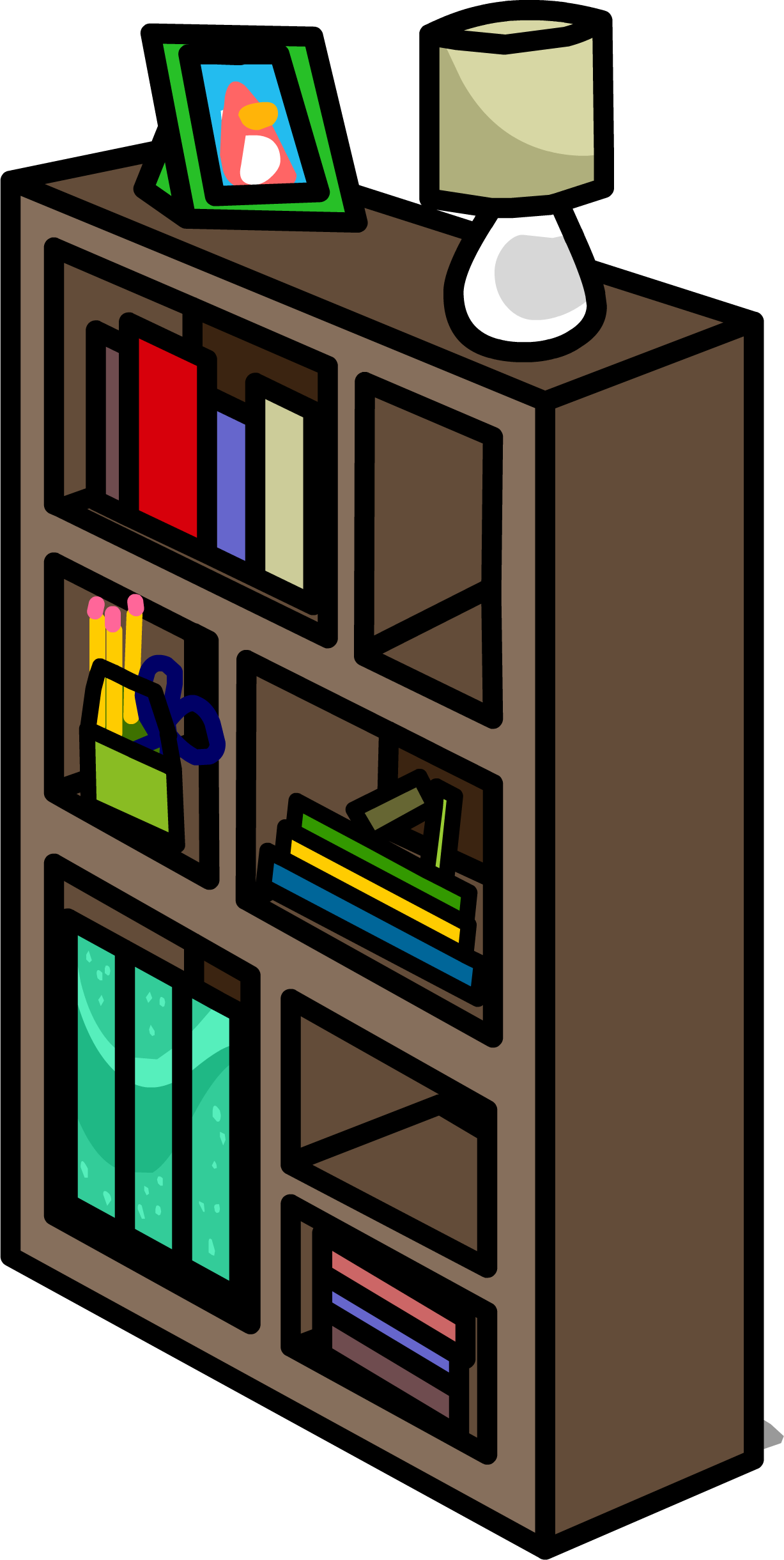 Colorful Bookshelf Vector