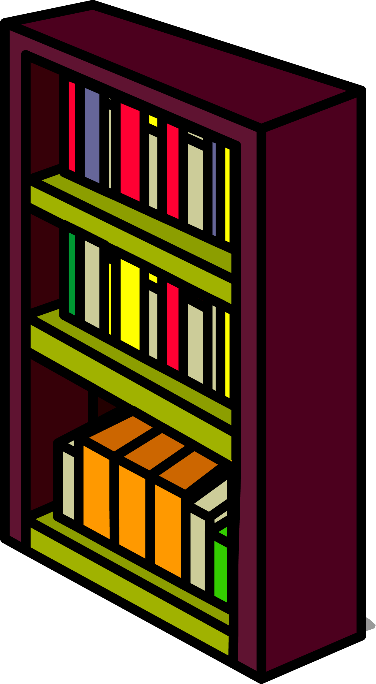 Colorful Bookson Shelf Illustration