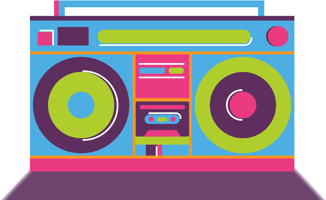 Transparent Colorful Boombox Clipart - Colorful Boombox Png, Png Download PNG with transparent background