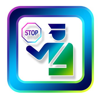 Colorful Border Stop Sign Icon