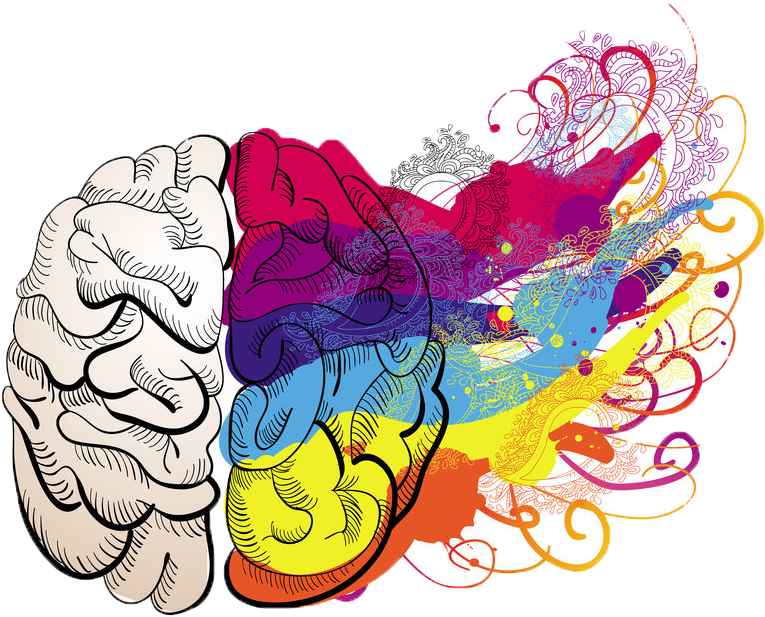 Colorful Brain Creativity Explosion PNG with transparent background