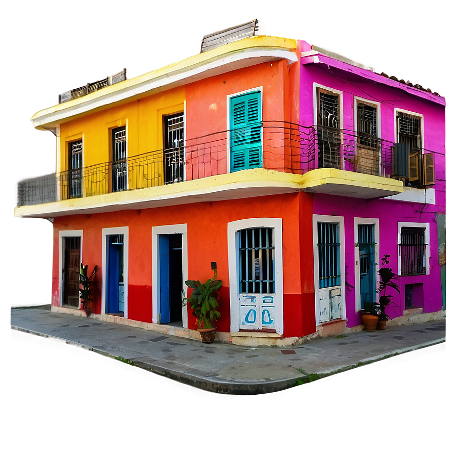 Colorful Buildings In Cuba Png Jxg8