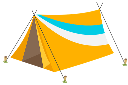 Colorful Camping Tent Illustration PNG with transparent background
