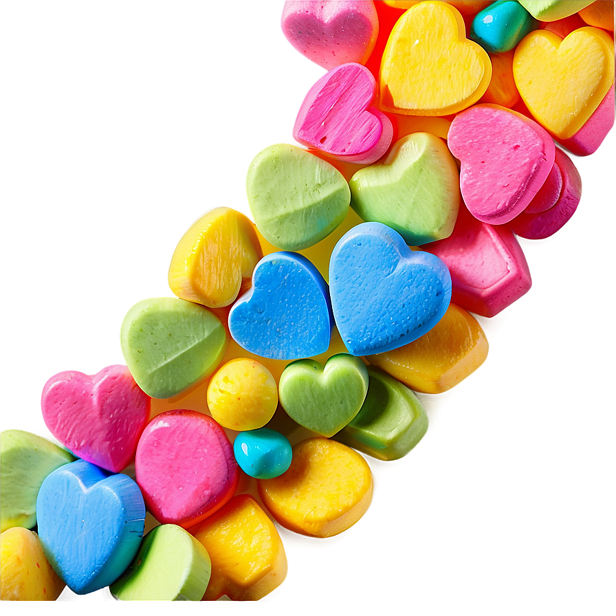 Colorful Candy Hearts PNG 06212024 PNG image with a transparent background, free high-resolution download