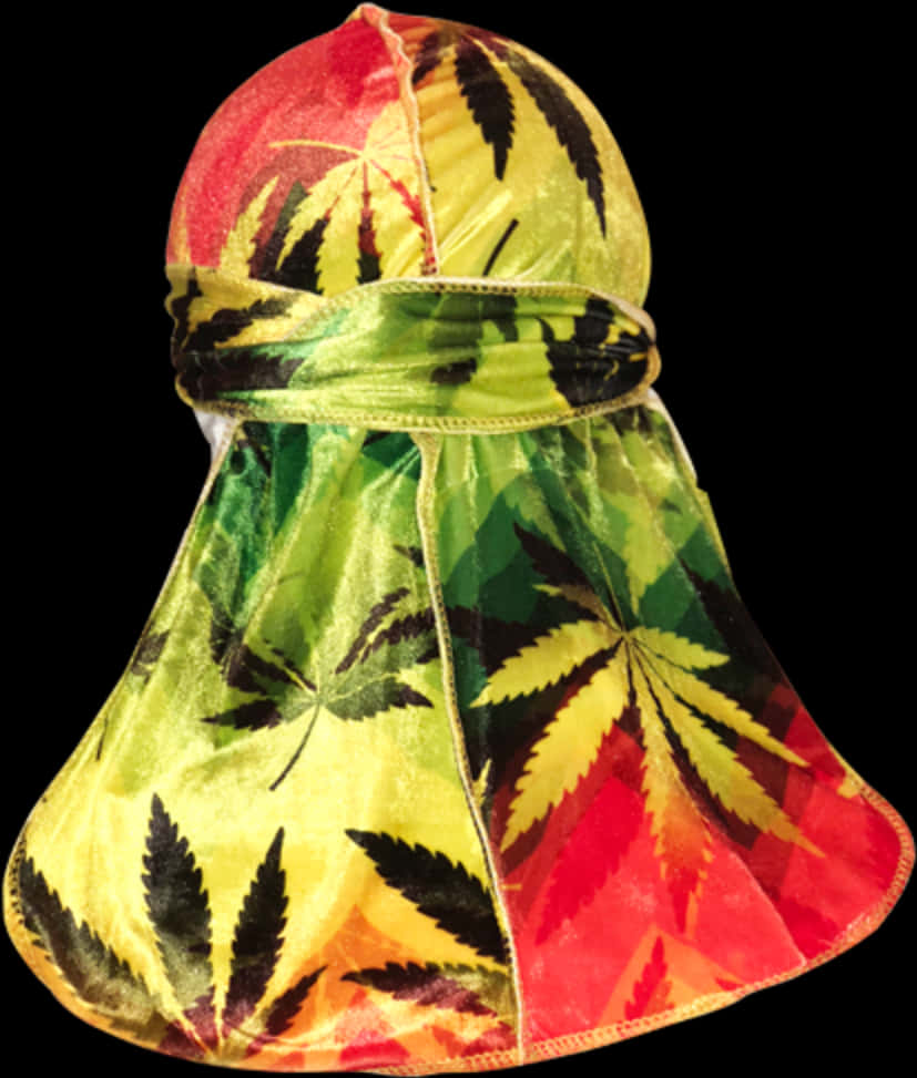 Colorful Cannabis Leaf Durag