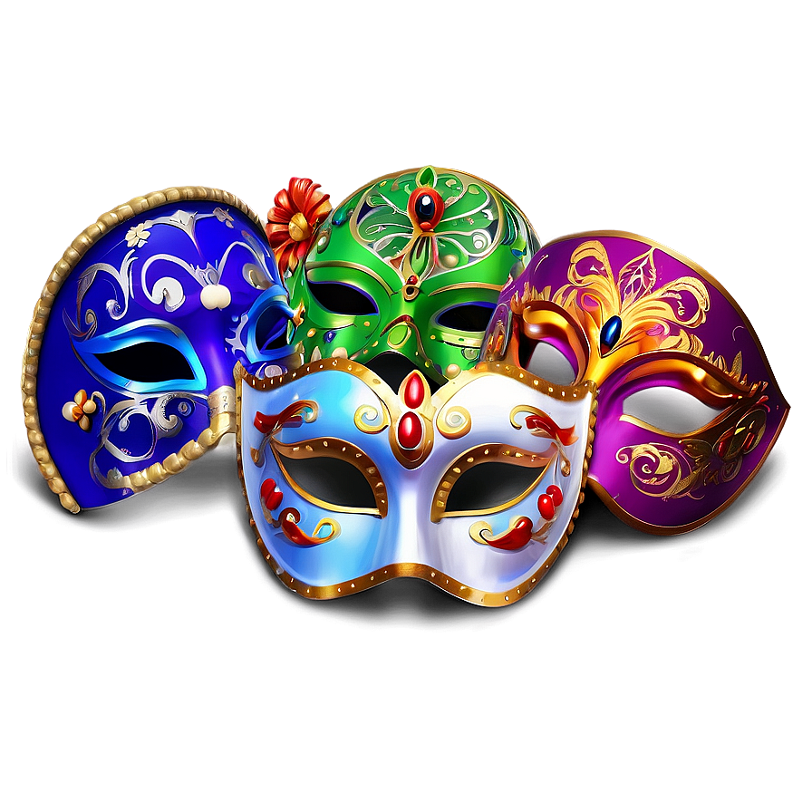 Colorful Carnival Masks PNG qkx68 PNG with transparent background